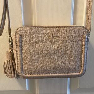 Kate Spade Beige Pebbled Crossbody Bag Tan/Cream